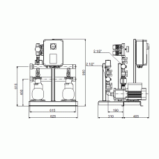 Установка повышения давления с 2 насосами Grundfos Hydro Multi-S 2 CM 10-4